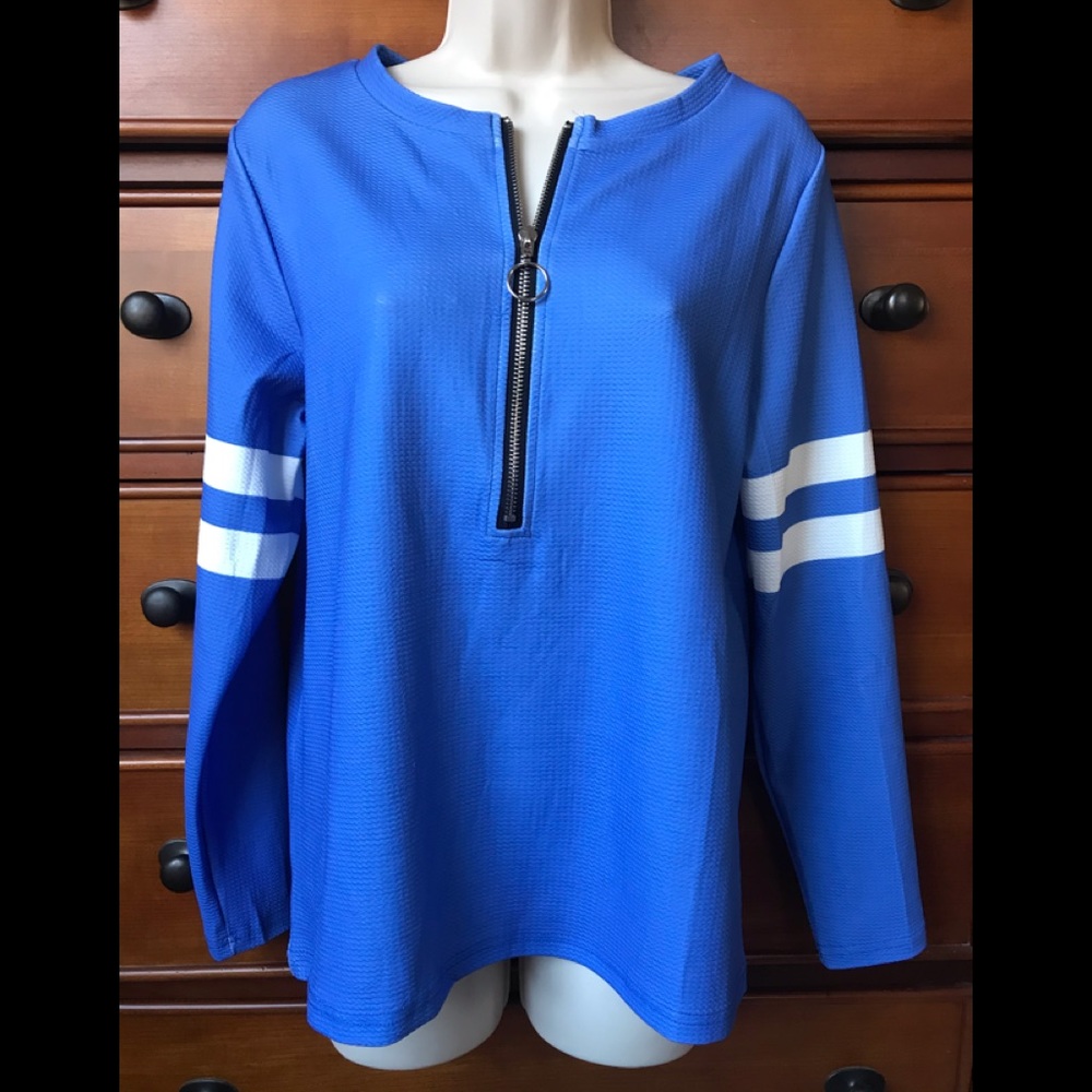 Royal Blue Casual Shift Long Sleeve shirt